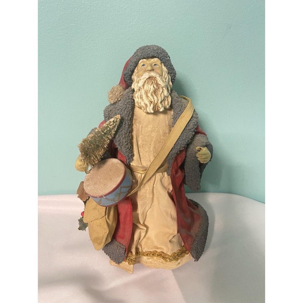 KURT ADLER 10" FABRICHE YULETIDE SANTA COLLECTION ~SANTA CLAUS~